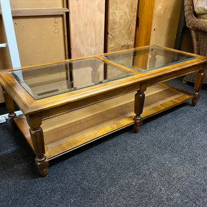 Stunning Long Glass Topped Coffee Table