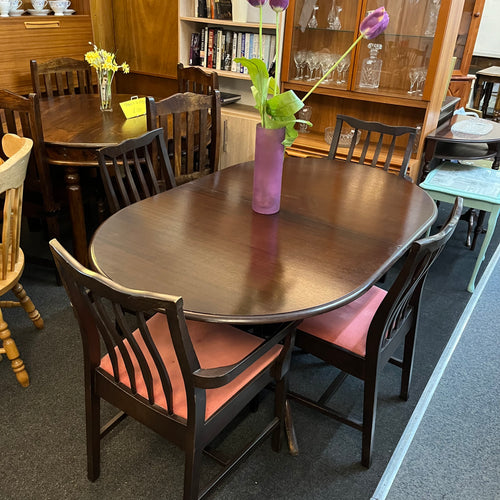 Dark Wood Extending Table and 4 Chairs