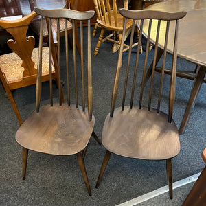 Ercol Round Drop Leaf Table & 2 Ercol Goldsmith Dining Chairs