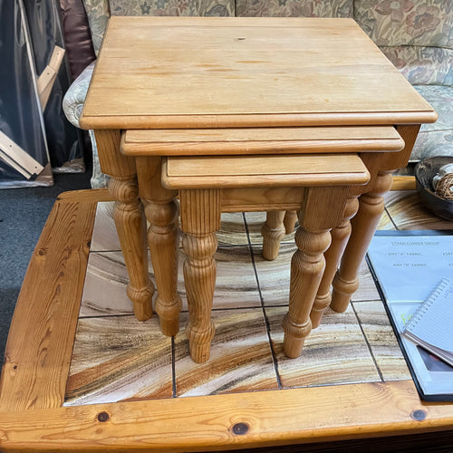Chunky Pine Nest of 3 Tables