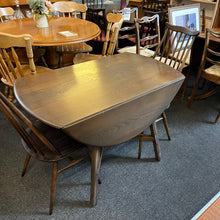 Load image into Gallery viewer, Ercol Round Drop Leaf Table &amp; 2 Ercol Goldsmith Dining Chairs