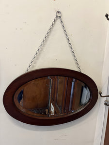 Vintage Wooden Frame Wall Hanging Mirror