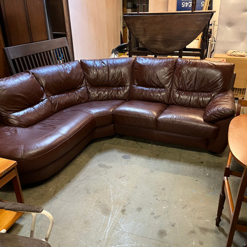 Brown Faux Leather Corner Sofa