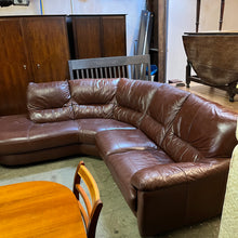 Load image into Gallery viewer, Brown Faux Leather Corner Sofa
