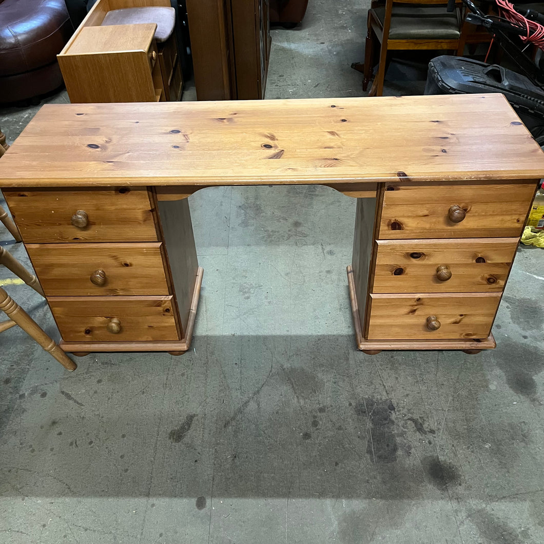 Pine 6 Drawer Dressing Table