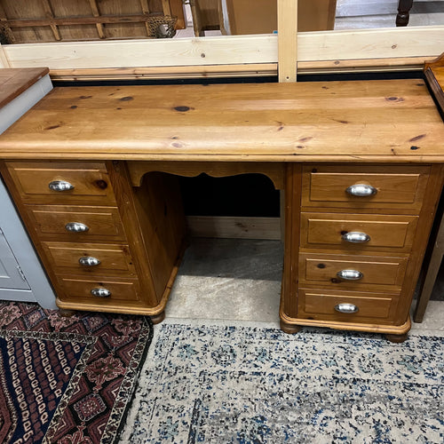 Solid Pine 8 Drawer Desk/Dressing Table