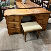 Load image into Gallery viewer, 6 Drawer Pine Dressing Table With Stool