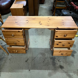 Pine 6 Drawer Dressing Table