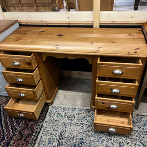 Solid Pine 8 Drawer Desk/Dressing Table