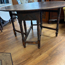 Load image into Gallery viewer, Vintage 1 Drawer Oak Drop Leaf Table