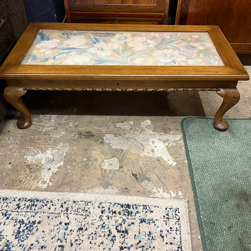 Oblong Coffee Table with Tapestry Top Inlay