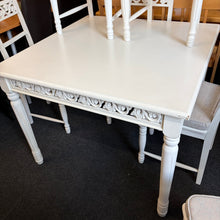 Load image into Gallery viewer, White Ornate Table and 6 Chairs