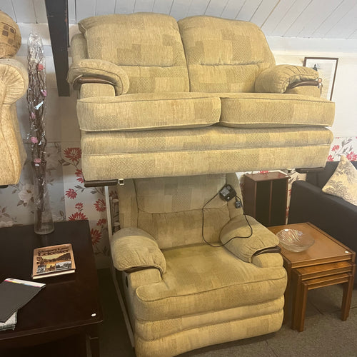 2 Seater Sofa & Electric Recliner Armchair