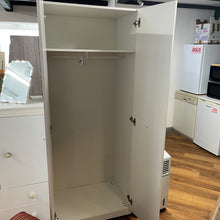 Load image into Gallery viewer, White 2 Door Wardrobe