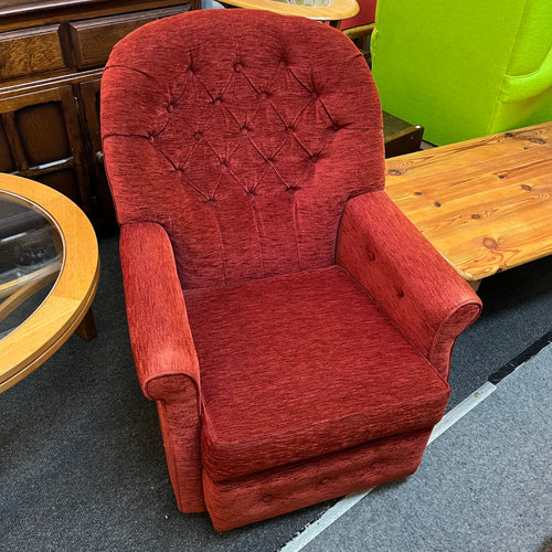 Terracotta Button Back Bedroom Chair
