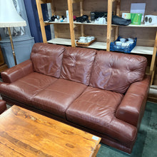 Load image into Gallery viewer, DFS Brown Leather 3 Seater Sofa