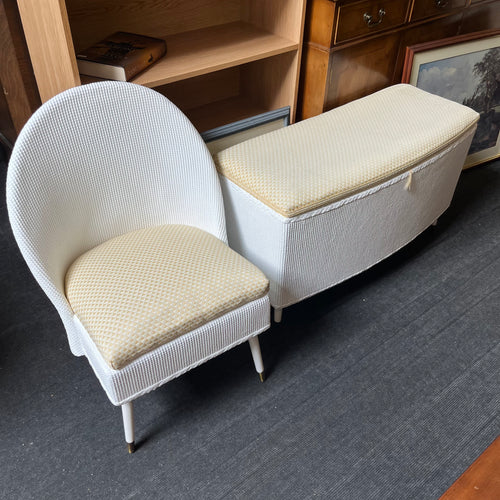 Lloyd Loom Matching Bedroom Chair and Ottoman