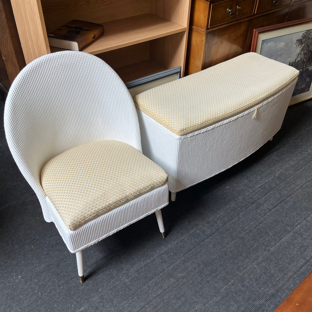 Lloyd Loom Matching Bedroom Chair and Ottoman