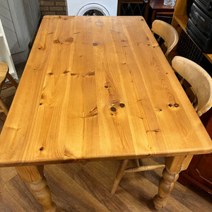 Farmhouse Solid Pine Table and 4 Chairs