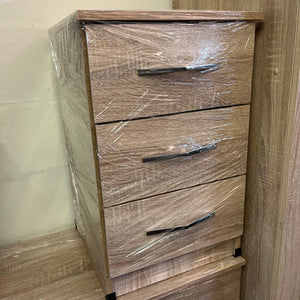 Brand New 3 Drawer Oak Effect Bedside