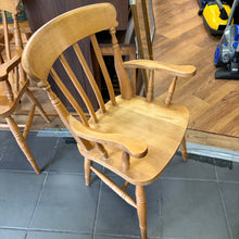 Load image into Gallery viewer, Pair of Solid Pine Farmhouse Carver Chairs