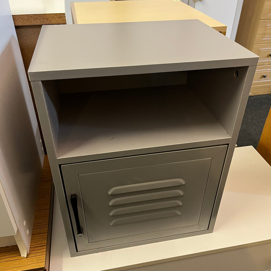 Grey Metal 1 Door Cupboard