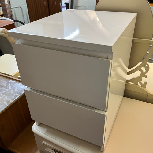 White Gloss 2 Drawer Bedside