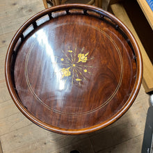 Load image into Gallery viewer, Circular Pedestal Gallery Top Inlay Wine Table