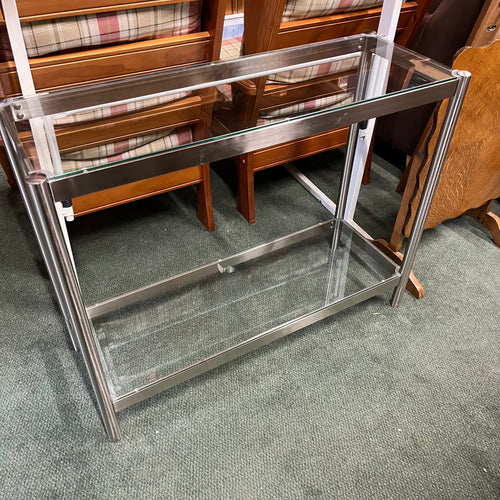 Glass and Chrome Console Table