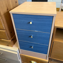 Load image into Gallery viewer, 3 Drawer Blue Fronted Bedside