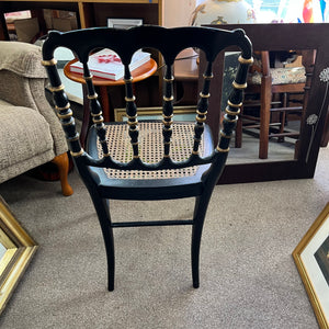 Vintage Napoleon III Black and Gold Ebonized Chair