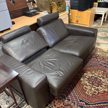 Load image into Gallery viewer, Brown Leather Manual Reclining Sofa