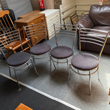 Load image into Gallery viewer, Set of 4 Black and Chrome Dining Chairs