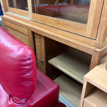 Load image into Gallery viewer, Oak Sliding Door Display Cabinet