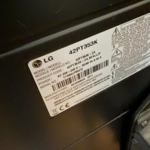 Load image into Gallery viewer, LG 42” TV with Remote and Wood and Glass TV Stand