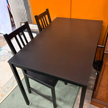 Load image into Gallery viewer, IKEA Black Dining Table and 2 Chairs