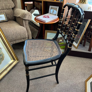 Vintage Napoleon III Black and Gold Ebonized Chair