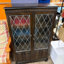 Load image into Gallery viewer, Oak Leaded Glass Bookcase