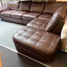 Load image into Gallery viewer, Large Brown Leather Corner Sofa