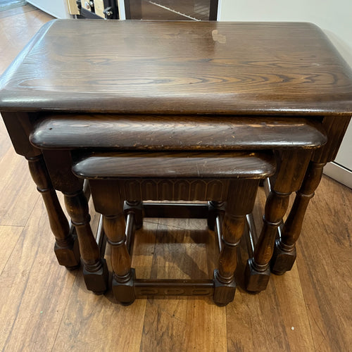 Priory Old Charm Tudor Oak Nest of 3 Tables