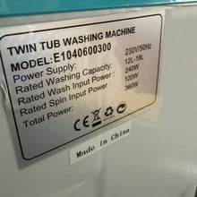 Load image into Gallery viewer, Brand New Portable Twin Tub Washing Machine.