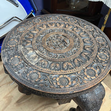 Load image into Gallery viewer, Antique Vintage Ebonised Carved Indian Elephant Trunks Leg Table