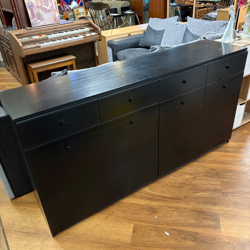 Black Ash 4 Door 4 Drawer Sideboard