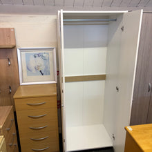Load image into Gallery viewer, White 2 Door Wardrobe
