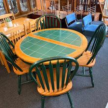 Load image into Gallery viewer, Extending Tile Top Pedestal Table and 4 Chairs