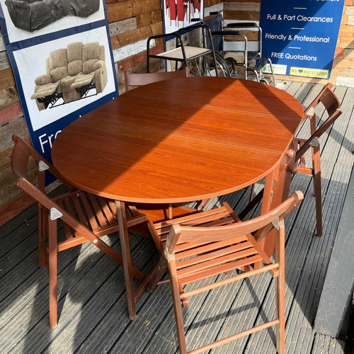 2 Drawer Butterfly Table and 4 Chairs