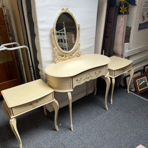 French Louis Style Dressing Table with Bedsides