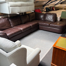 Load image into Gallery viewer, Large Brown Leather Corner Sofa