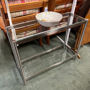 Glass and Chrome Console Table