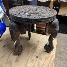 Load image into Gallery viewer, Antique Vintage Ebonised Carved Indian Elephant Trunks Leg Table